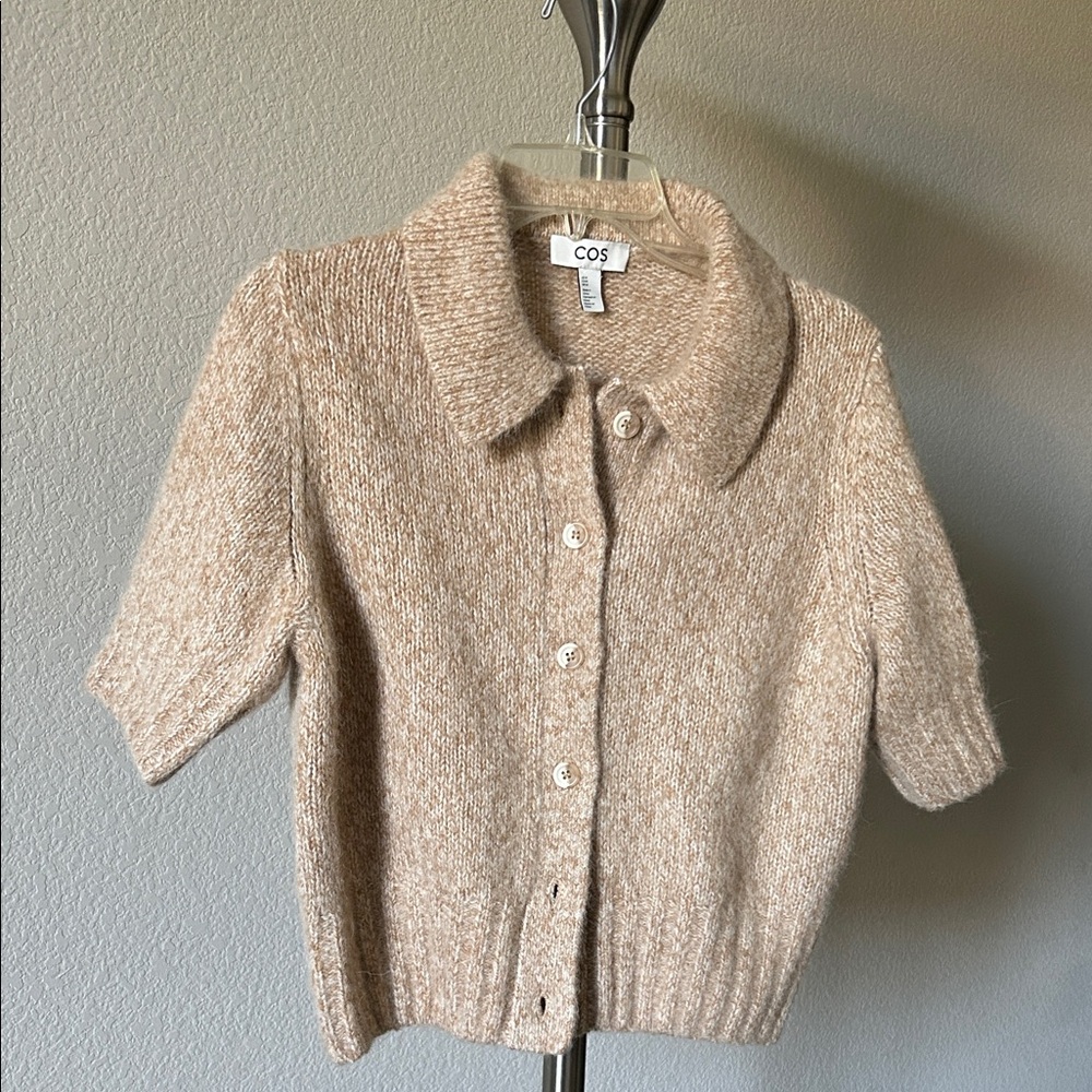 COS Women's Beige Cardigan Sweater